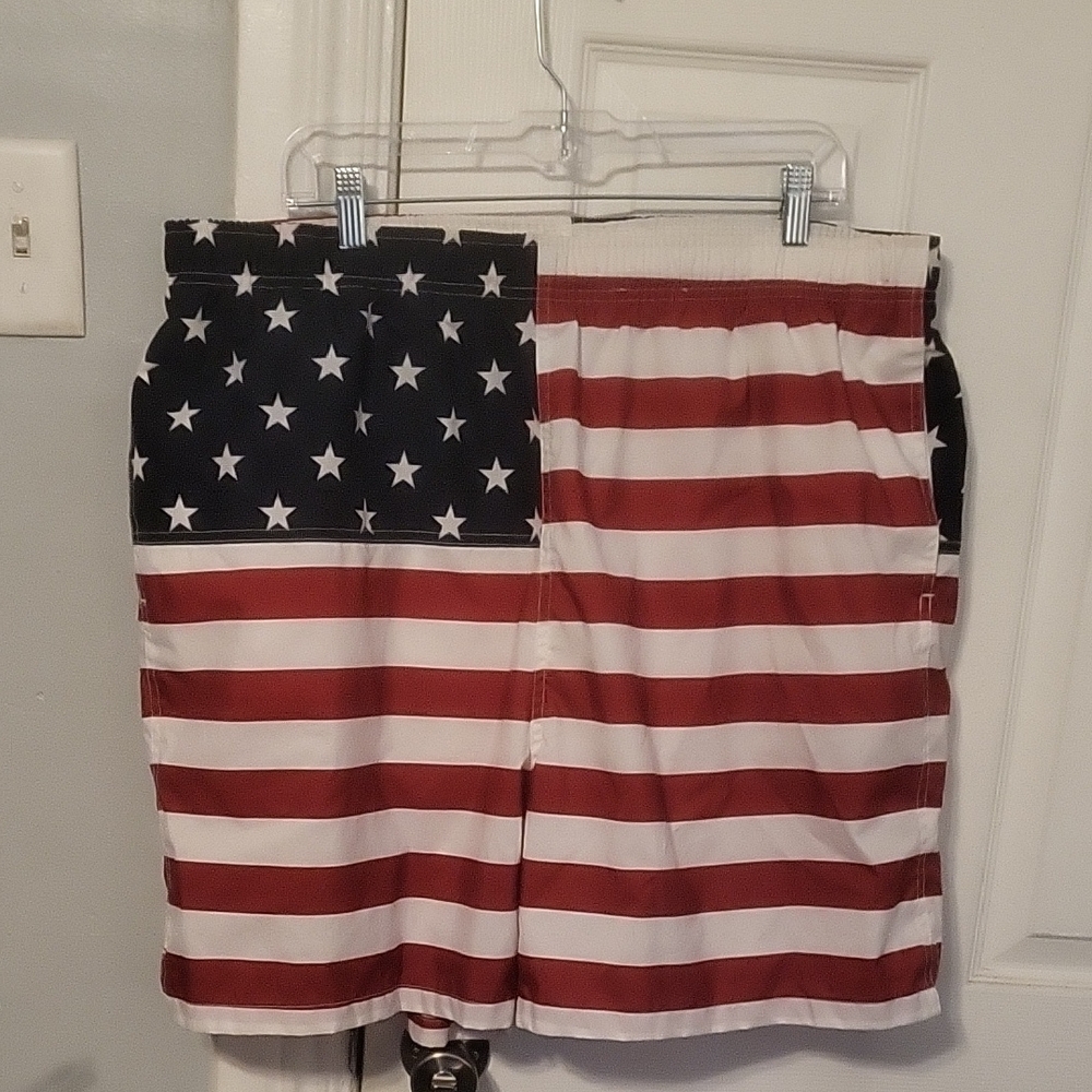 Old Navy Red and White Swim Trunks